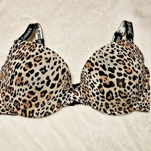 Juicy Couture Leopard Print Underwire Bra - Black, Tan, Brown - Plus Size 38DD